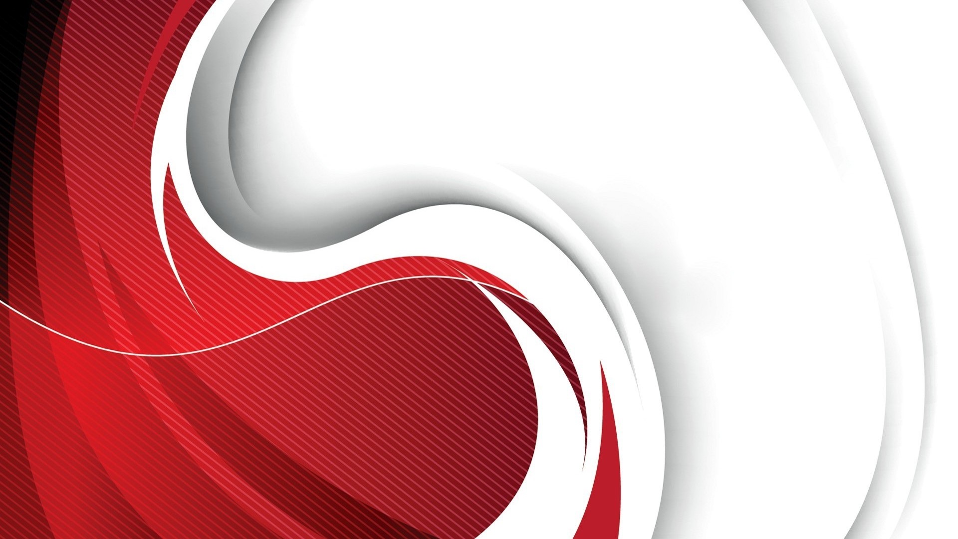 Red and white abstract wavy design HD Wallpaper