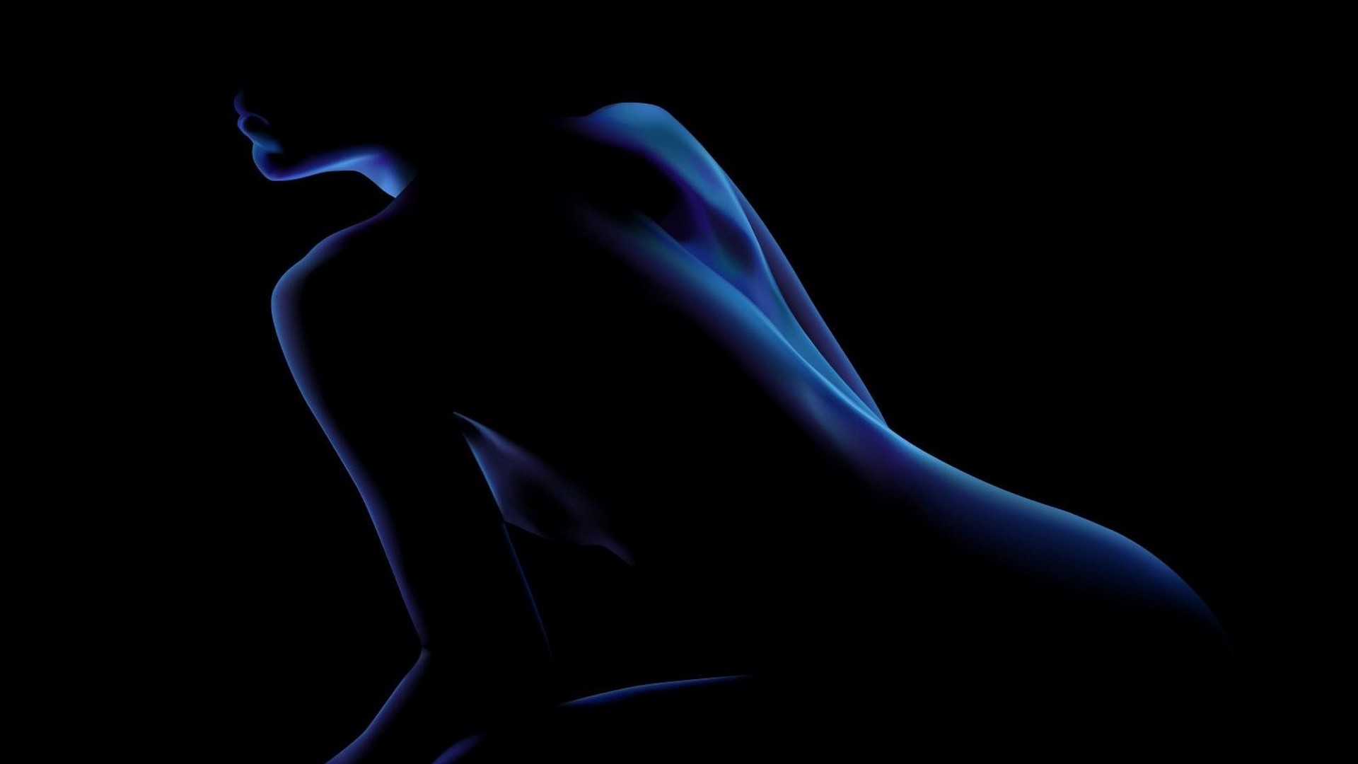 Silhouette of a woman's torso HD Wallpaper