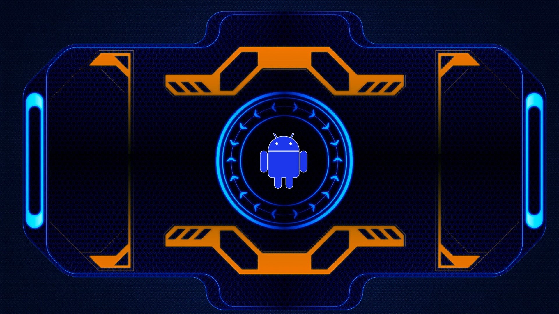 Android Logo on Futuristic Interface HD Wallpaper