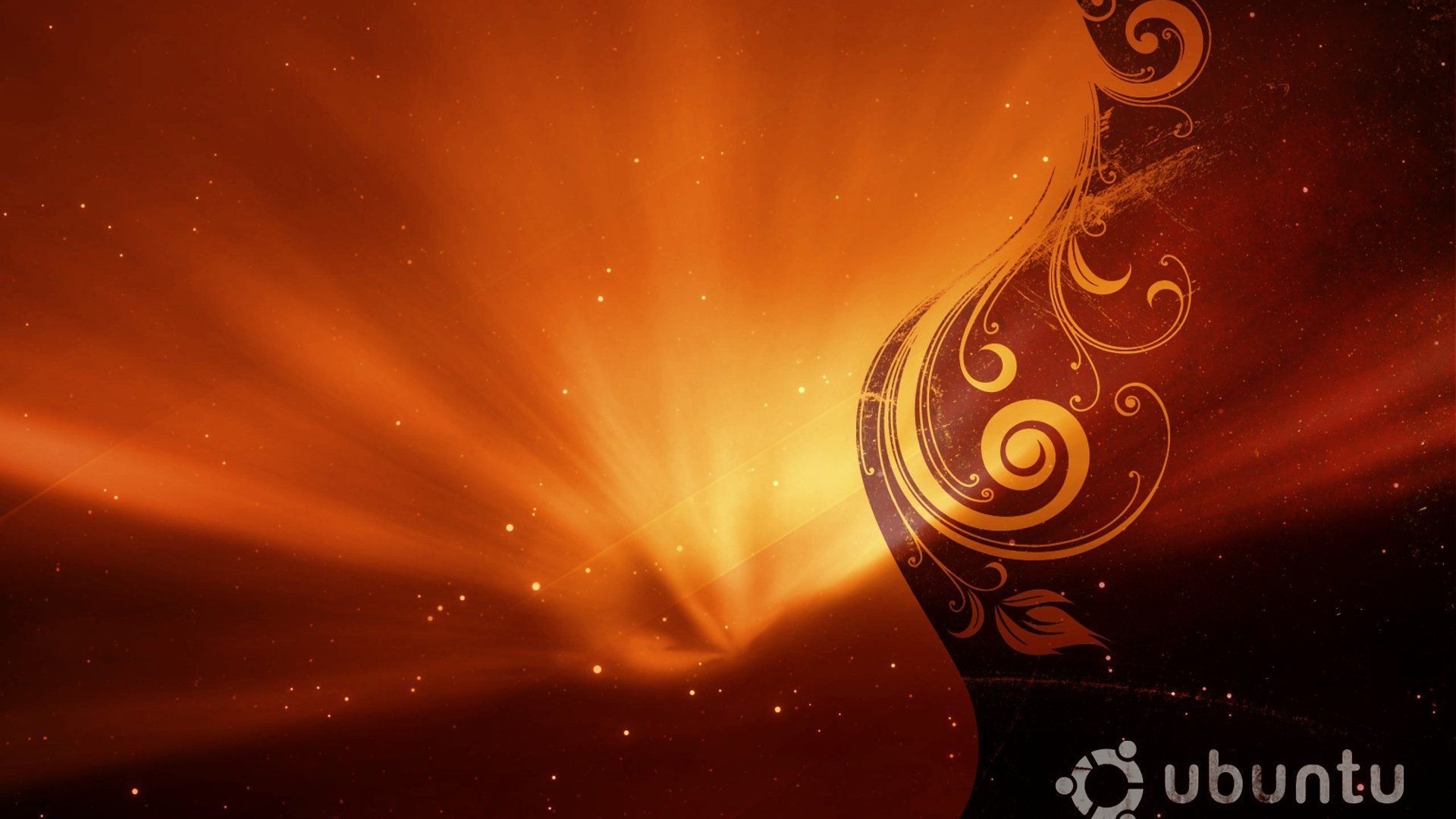 Ubuntu logo with orange abstract background HD Wallpaper