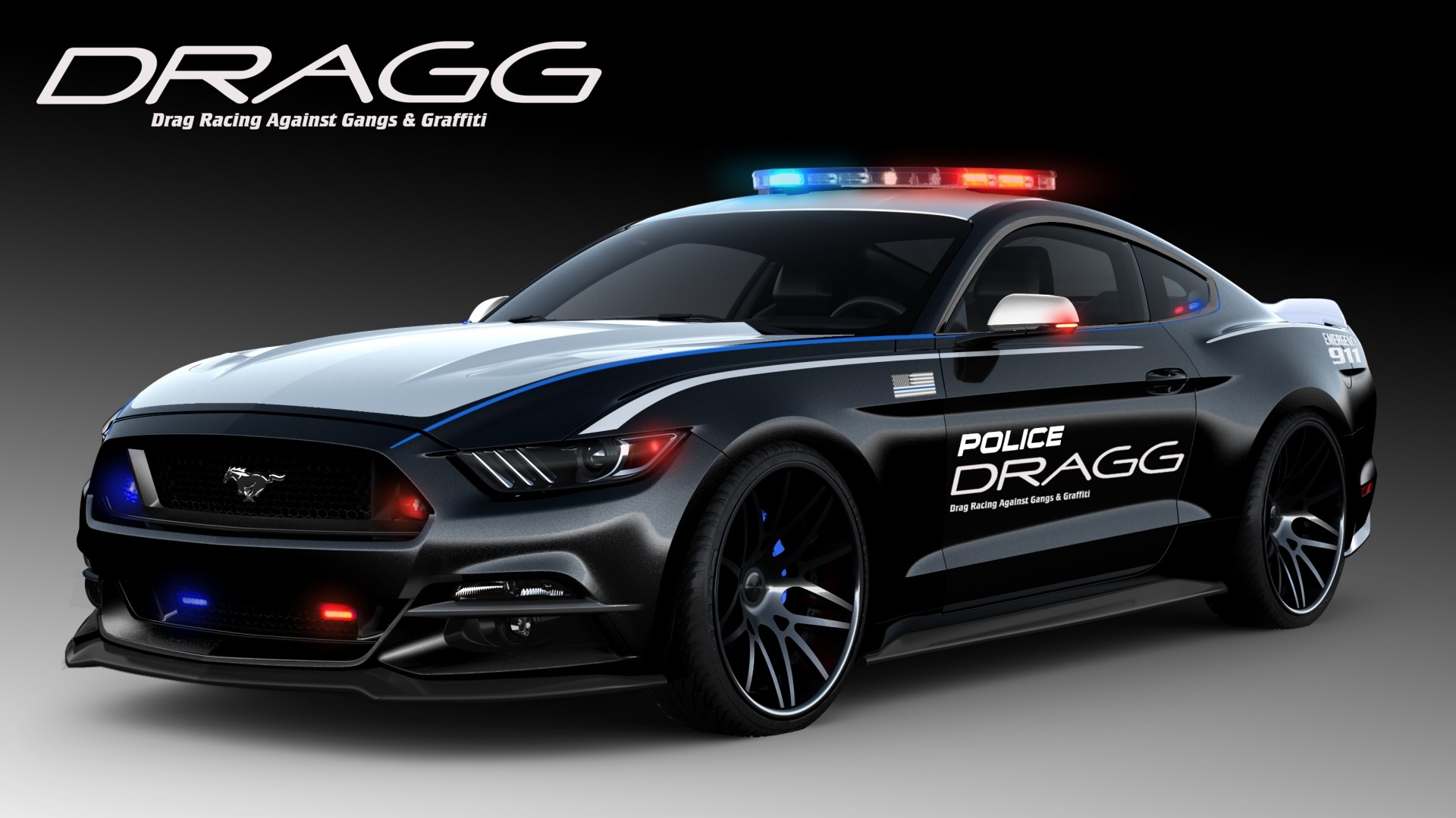 Ford Mustang DRAGG Police Car HD Wallpaper