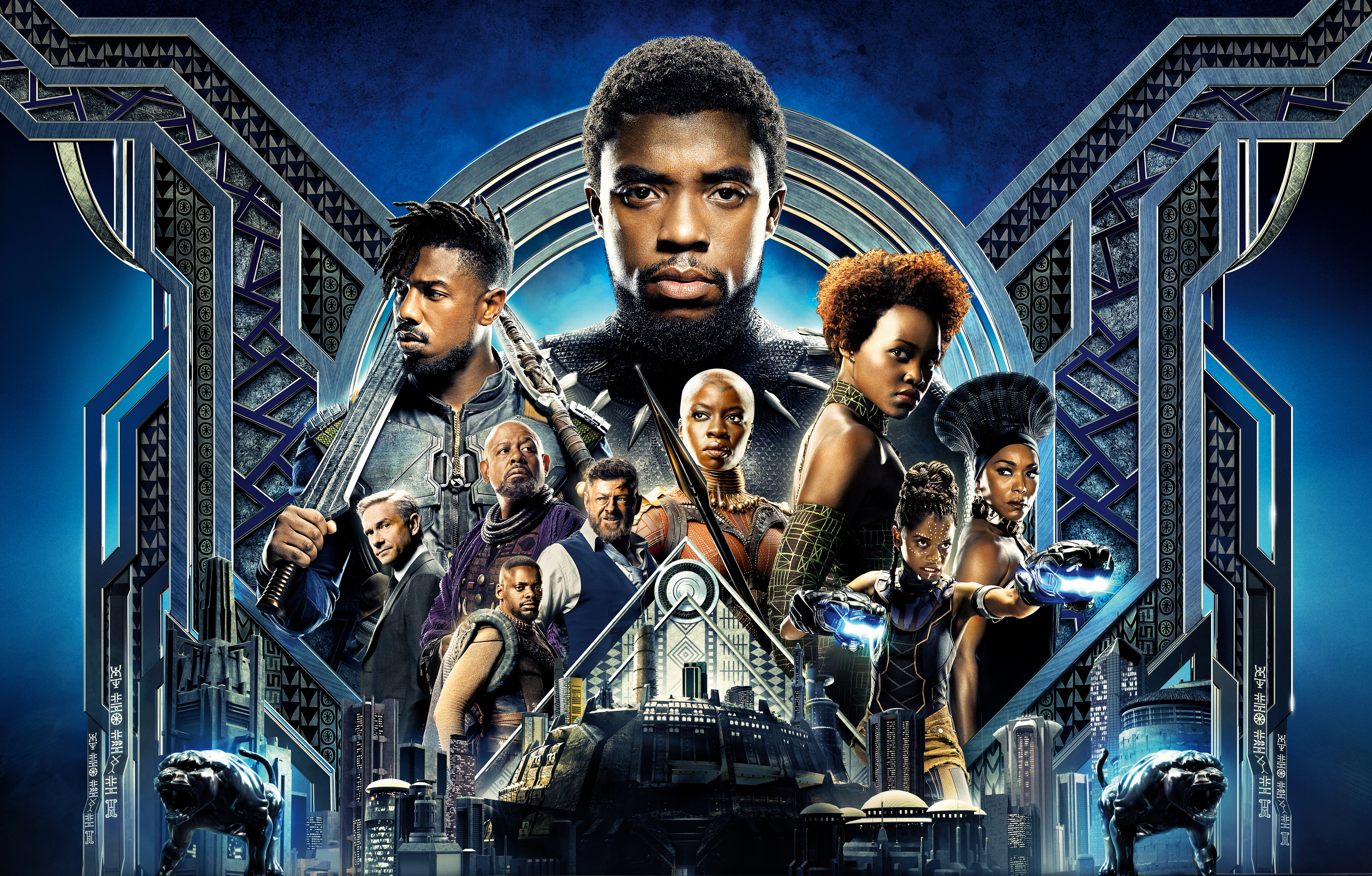 Black Panther 4K Cast Poster HD Wallpaper