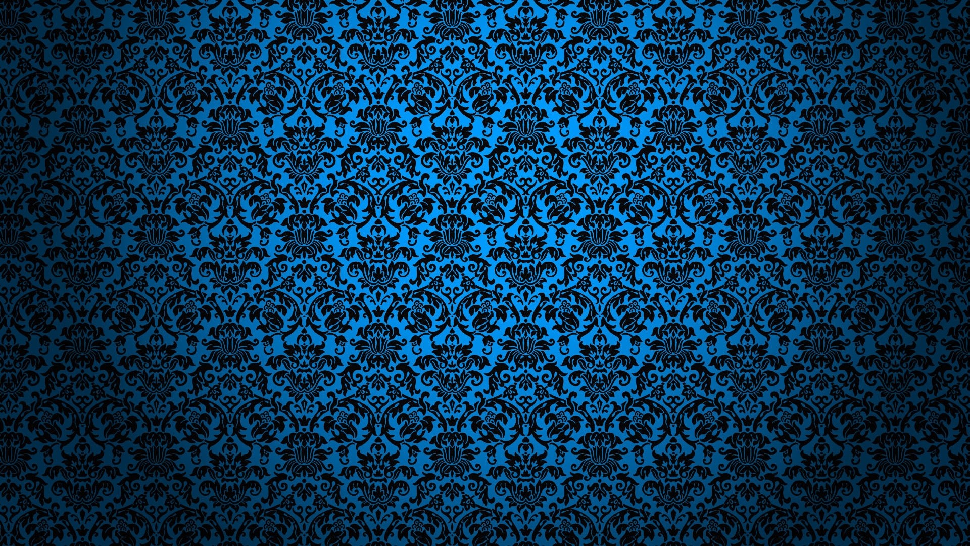 Blue and black damask pattern HD Wallpaper