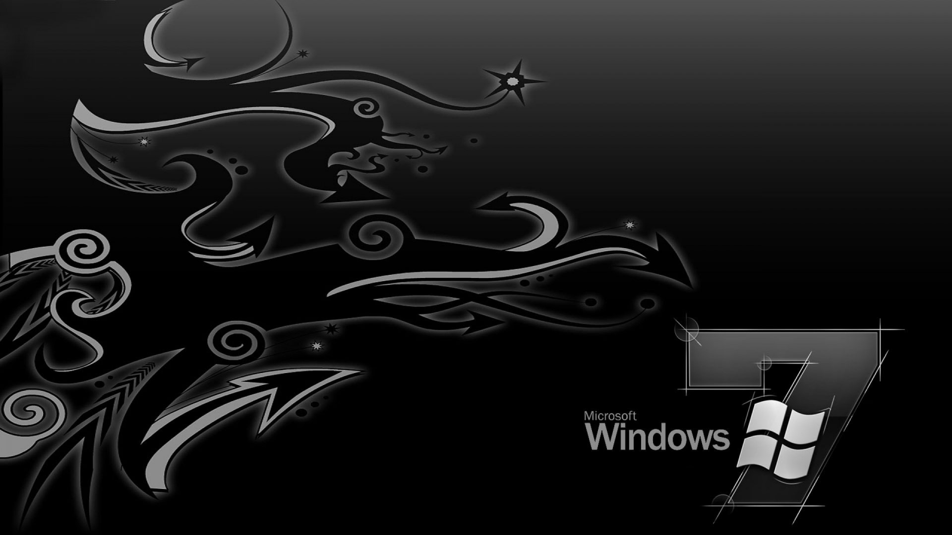 Windows 7 Microsoft logo with abstract design HD Wallpaper