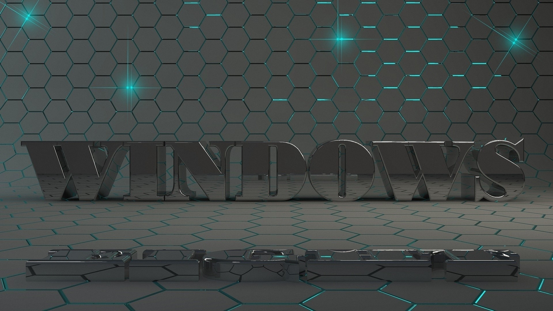 Windows logo with futuristic honeycomb background HD Wallpaper