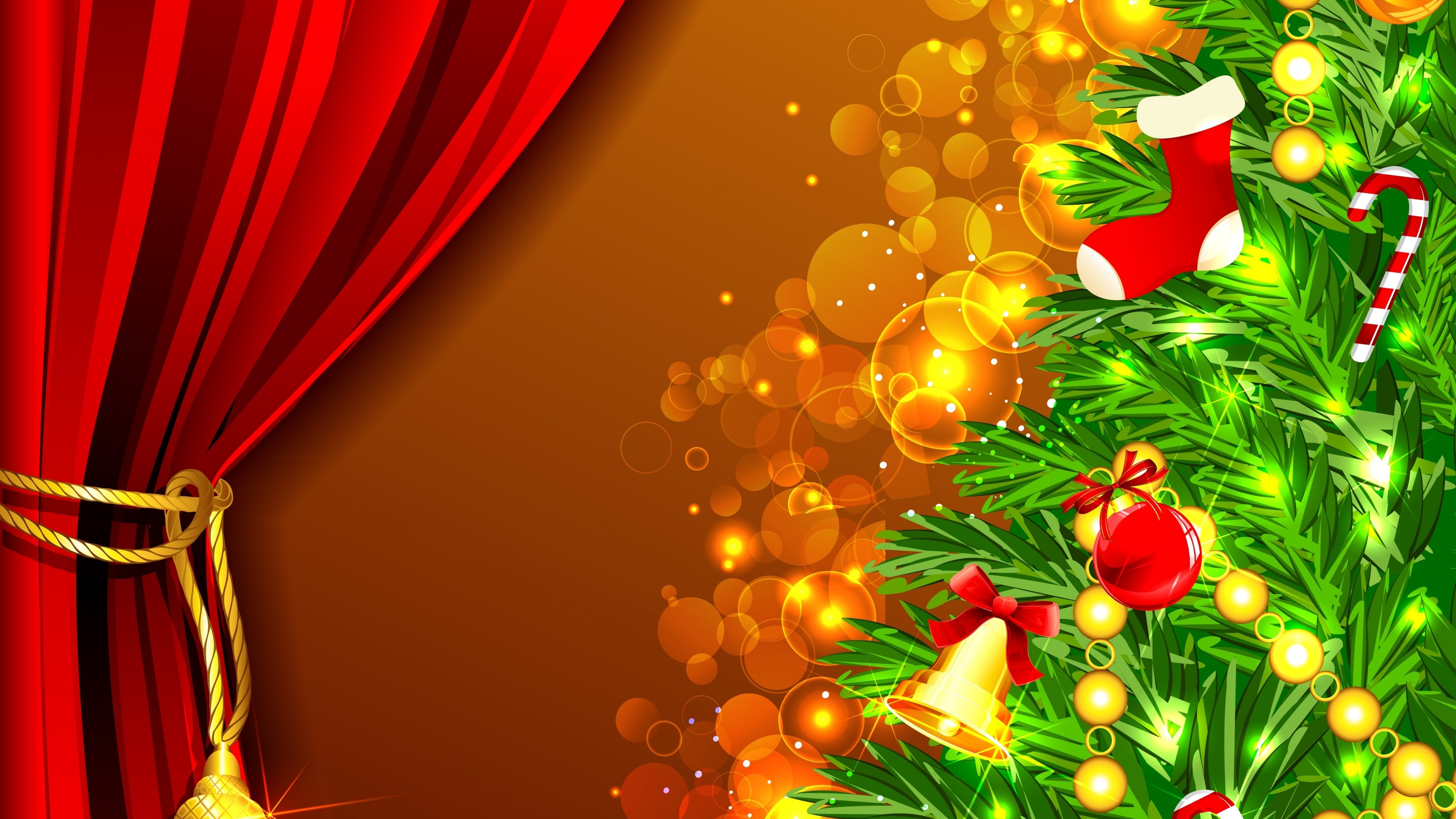4K Christmas Tree with Decorations HD Wallpaper