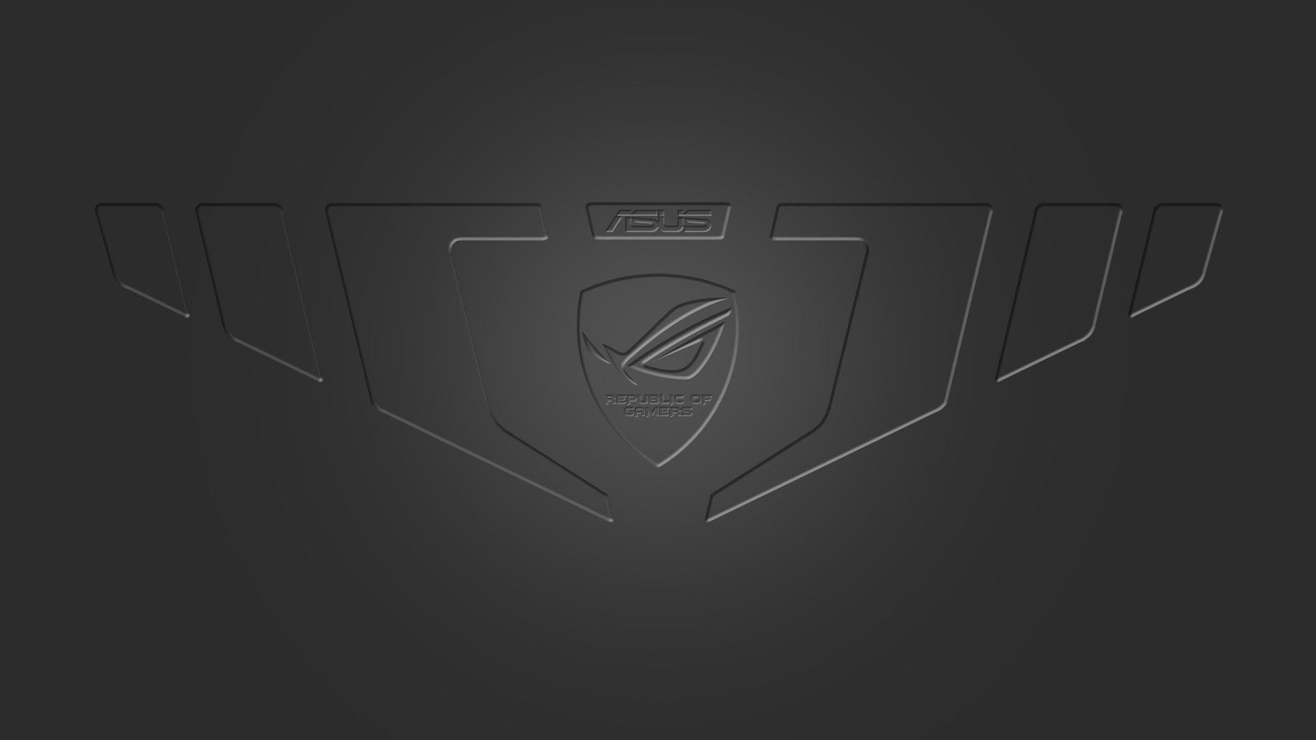 Embossed Asus ROG logo on dark background HD Wallpaper