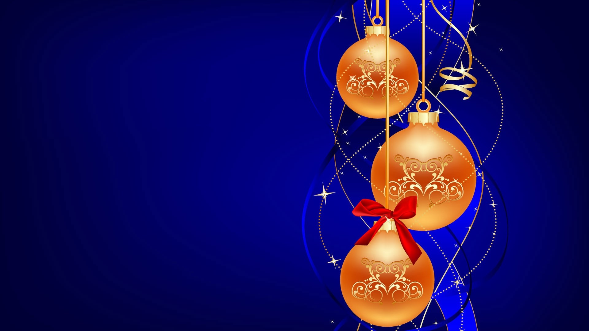 Christmas ornaments on a blue background HD Wallpaper