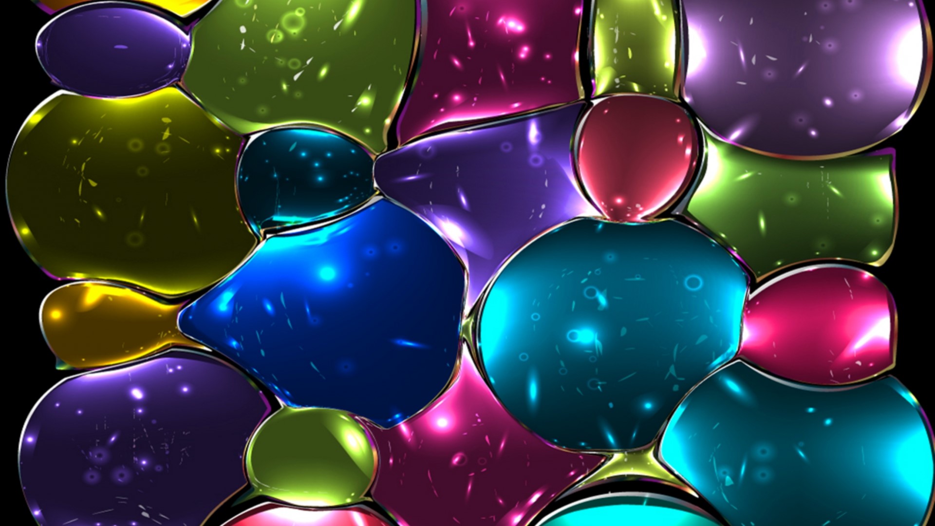 Abstract mosaic of colorful glass bubbles HD Wallpaper