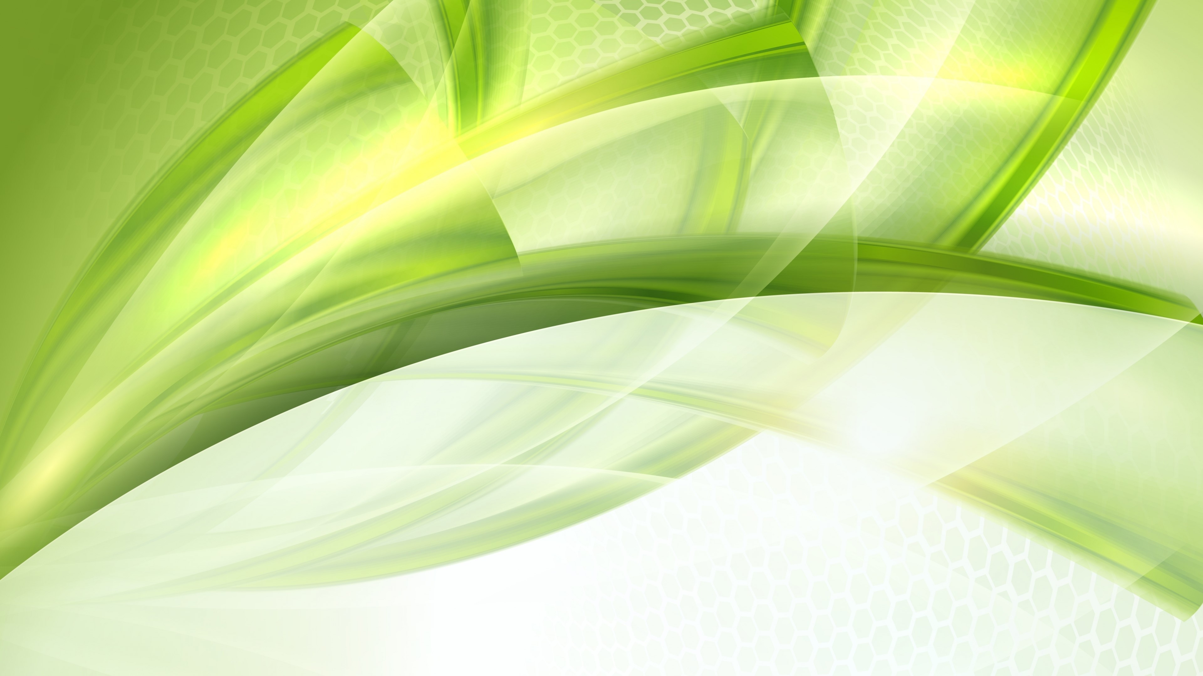 4K Green Abstract Flowing Shapes HD Wallpaper
