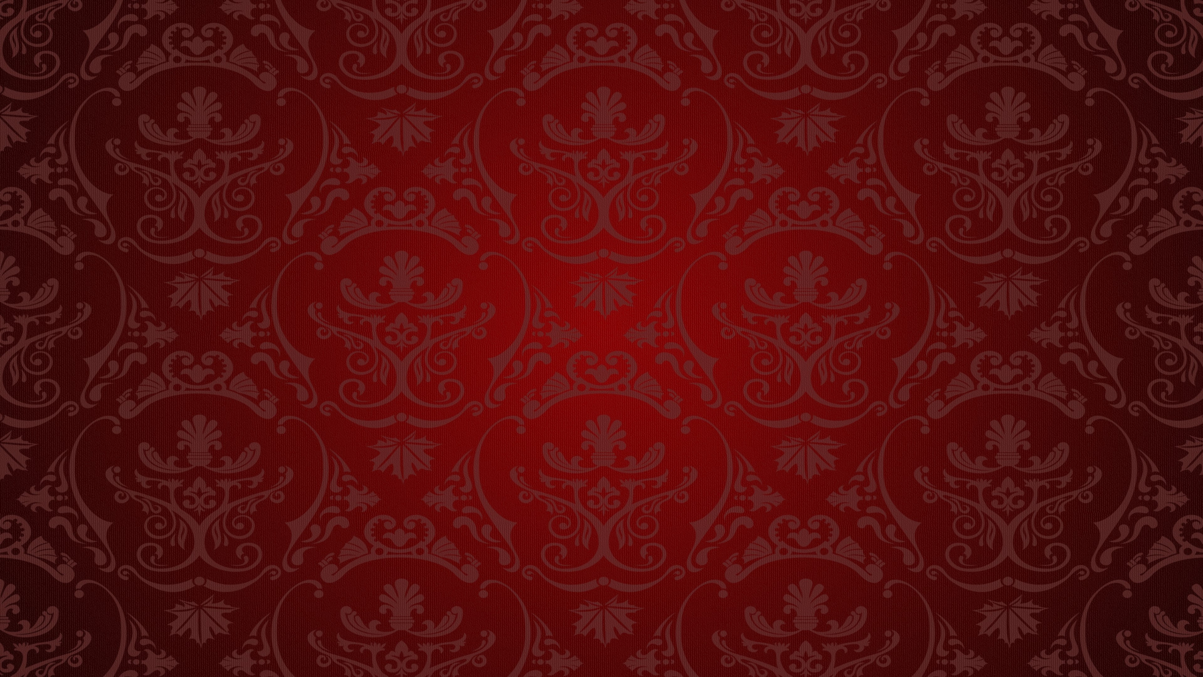 4K Red Damask Pattern HD Wallpaper
