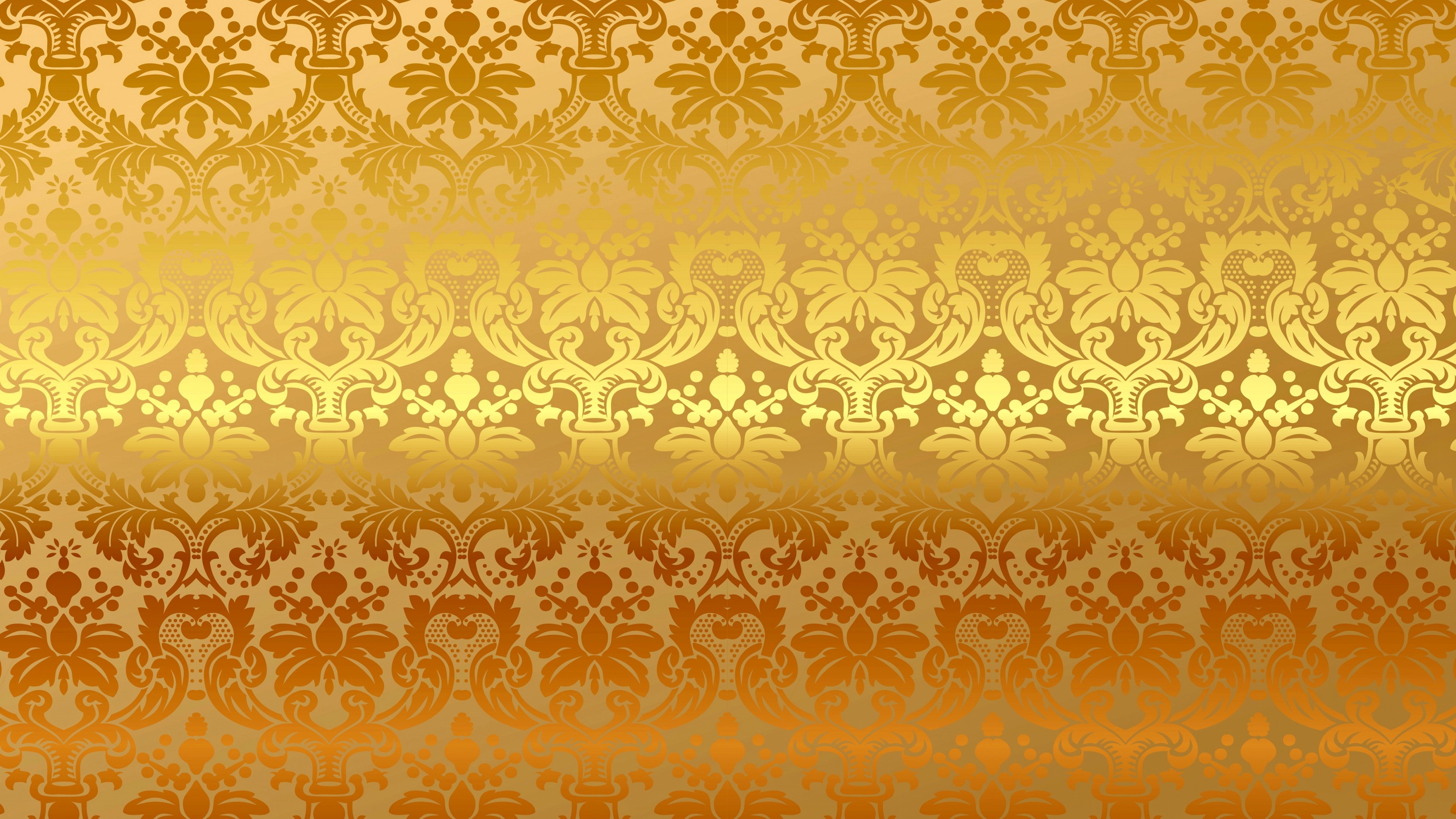 4K Gold Ornament Pattern HD Wallpaper