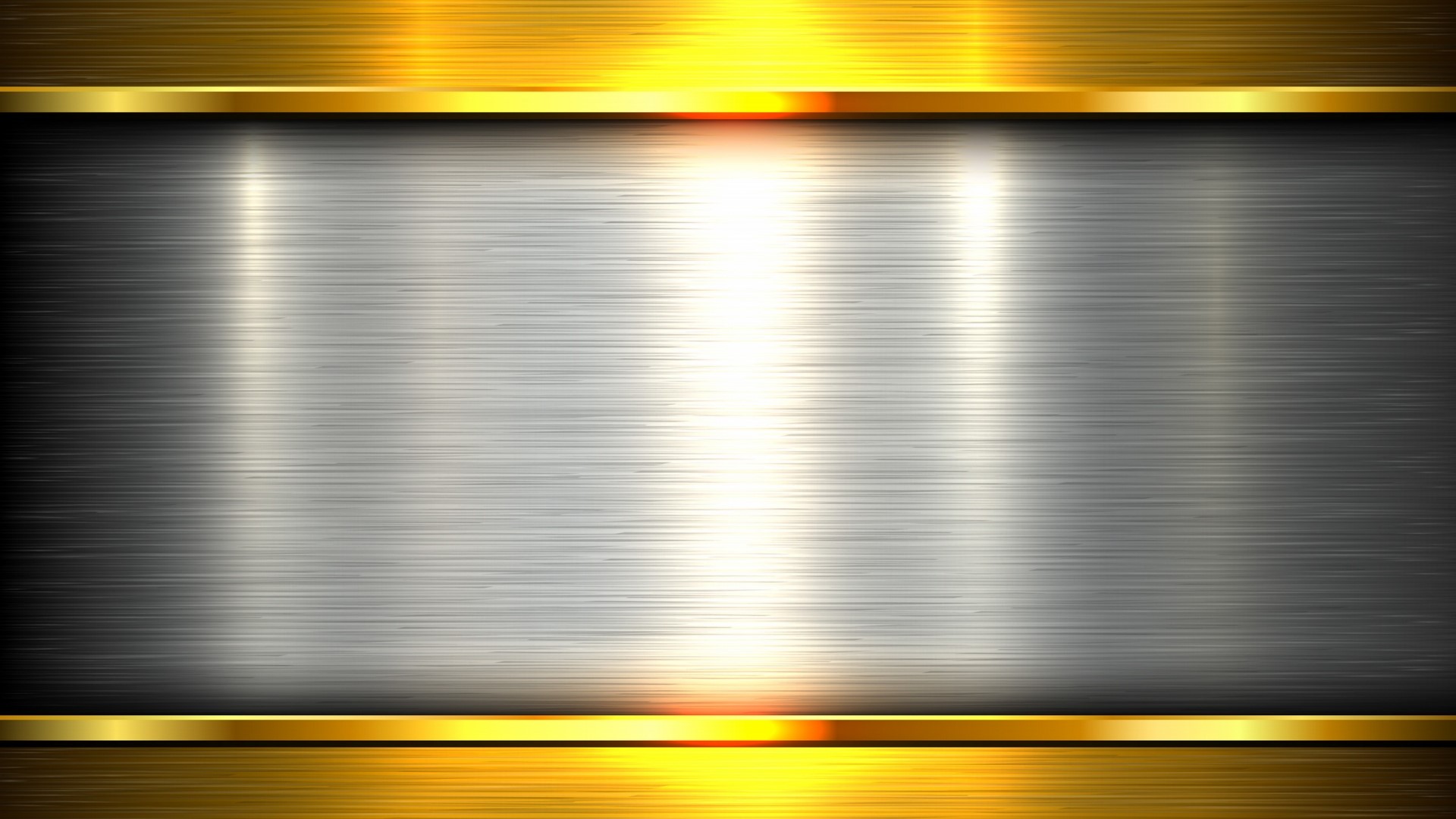 Brushed metal texture with gold borders HD Wallpaper