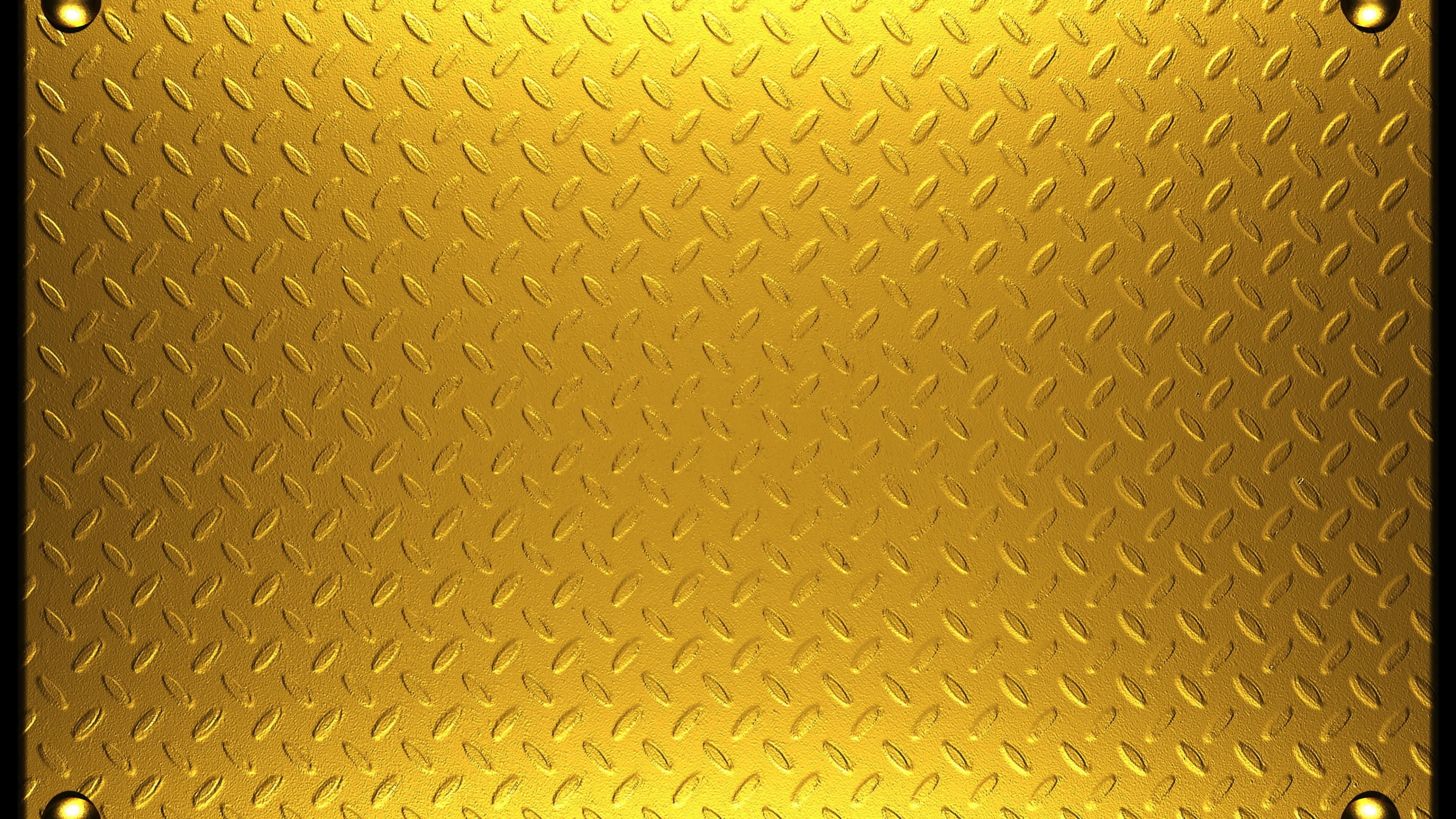 4K Gold Diamond Plate Metal with Rivets HD Wallpaper