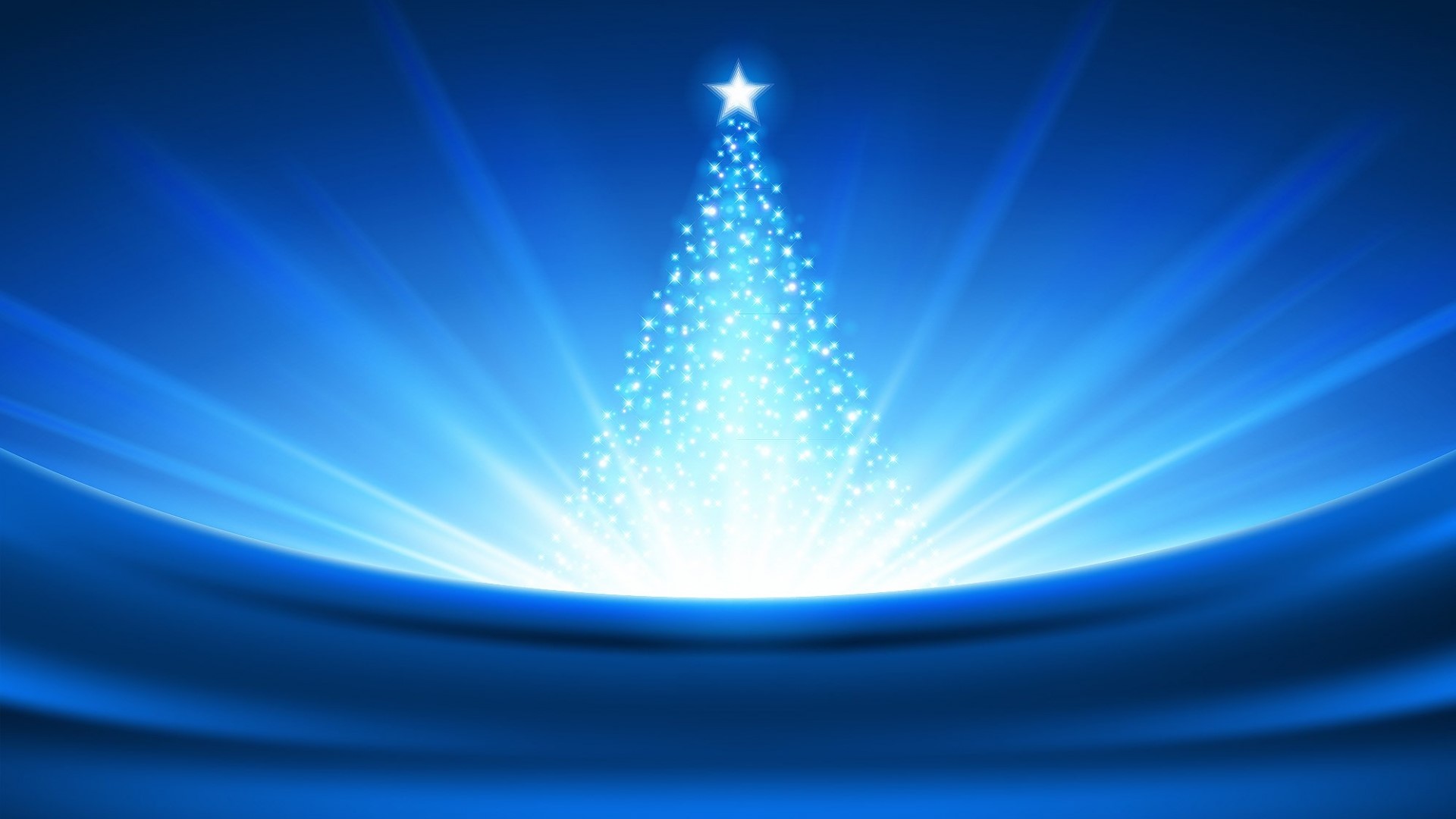 Christmas tree made of light and stars HD Wallpaper