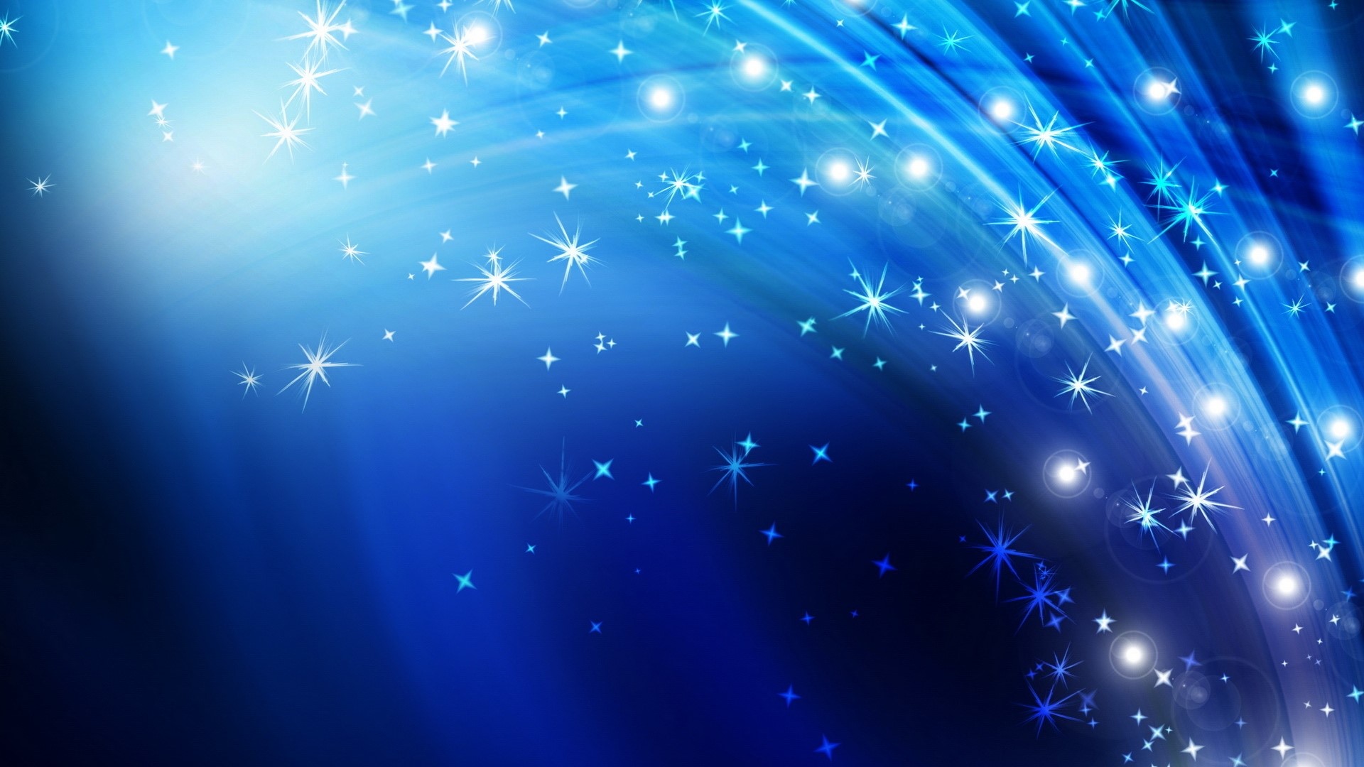 Blue abstract background with sparkling stars HD Wallpaper