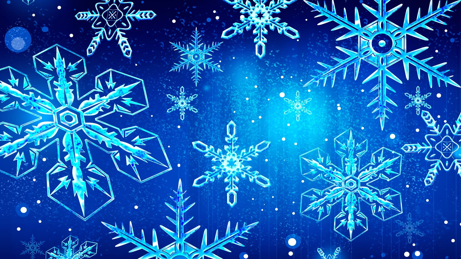 Snowflakes on a blue background HD Wallpaper