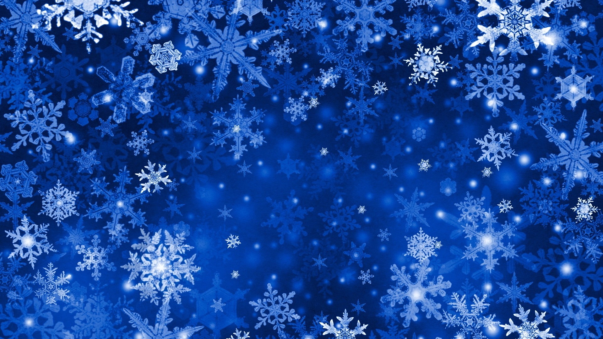 Blue Snowflakes Background HD Wallpaper