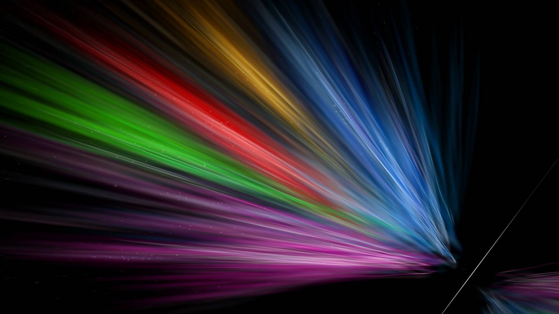 Colorful light beams radiating from a point HD Wallpaper