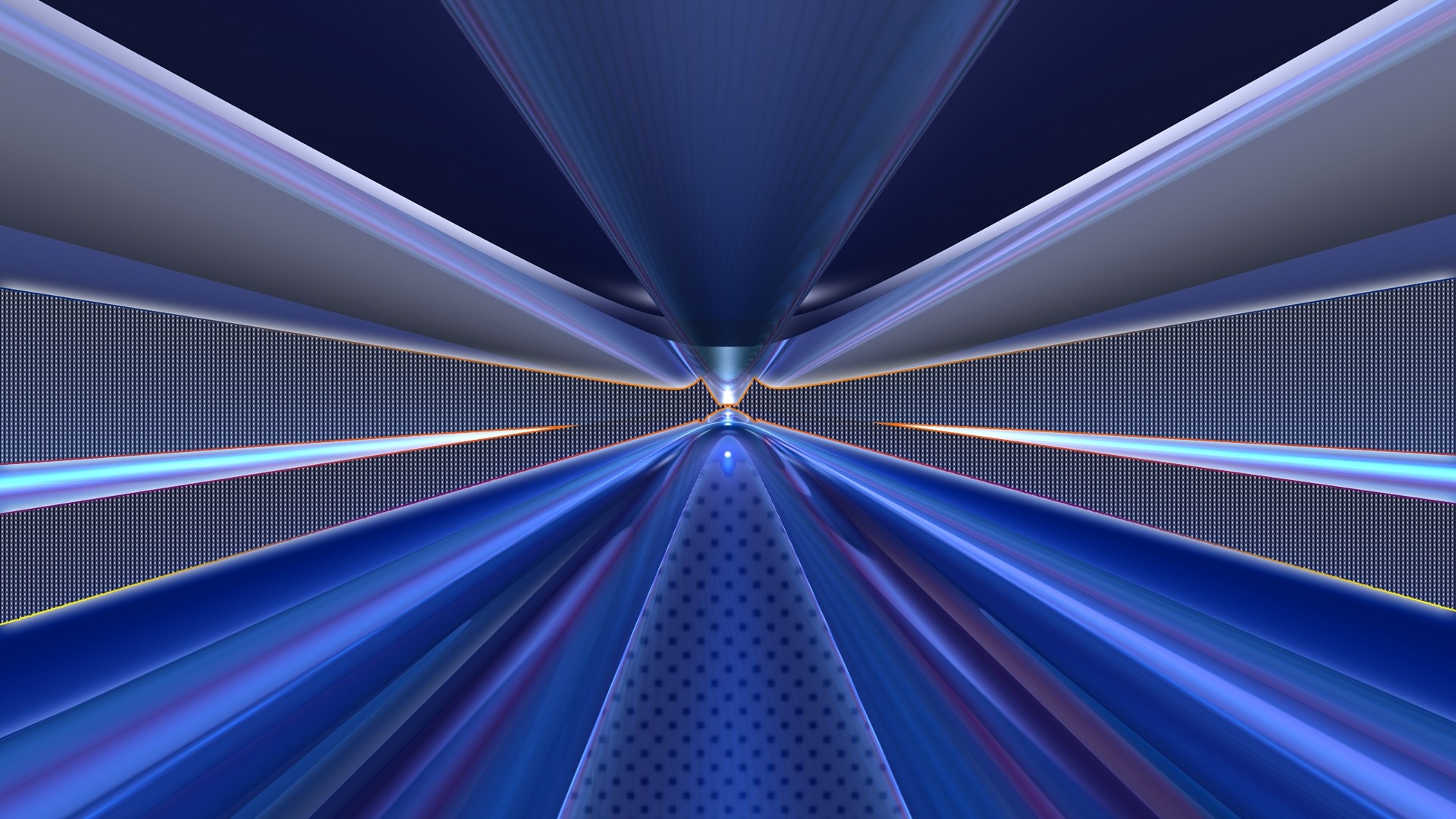 Abstract blue tunnel with light streaks HD Wallpaper
