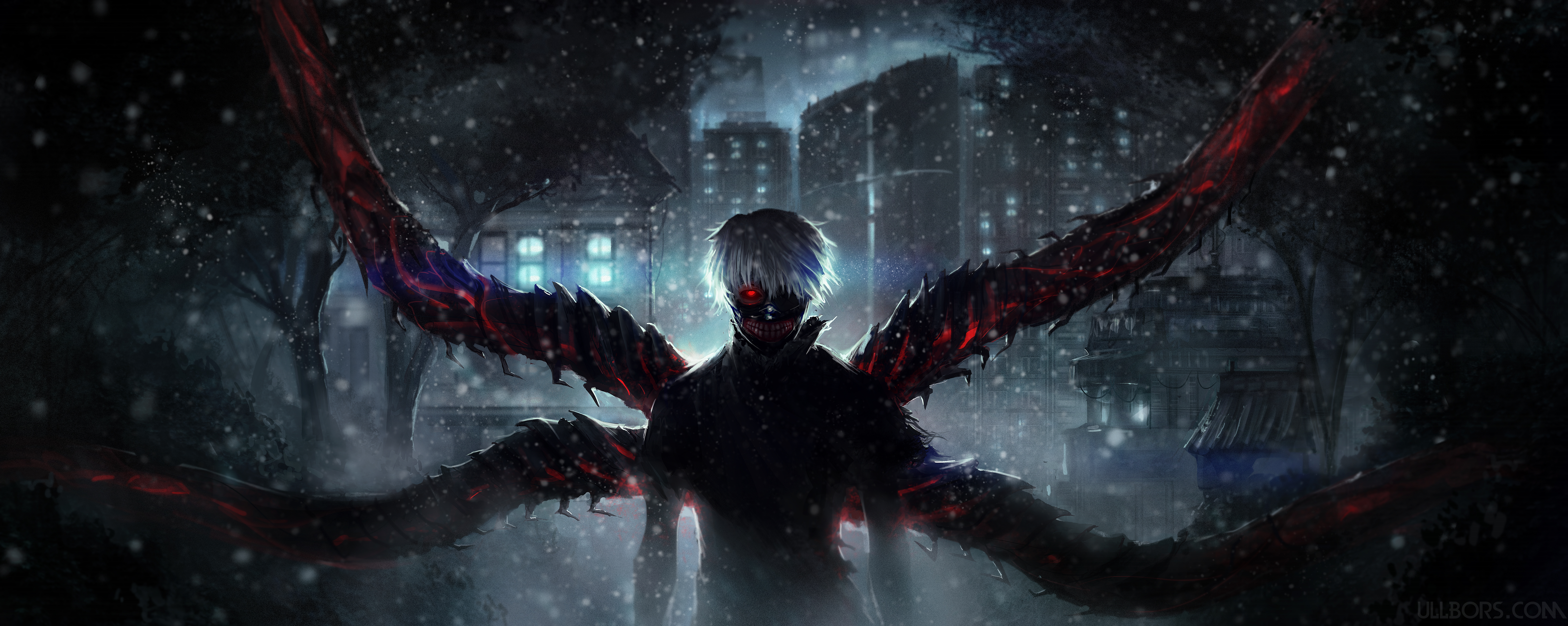 Ken Kaneki from Tokyo Ghoul in Snow HD Wallpaper