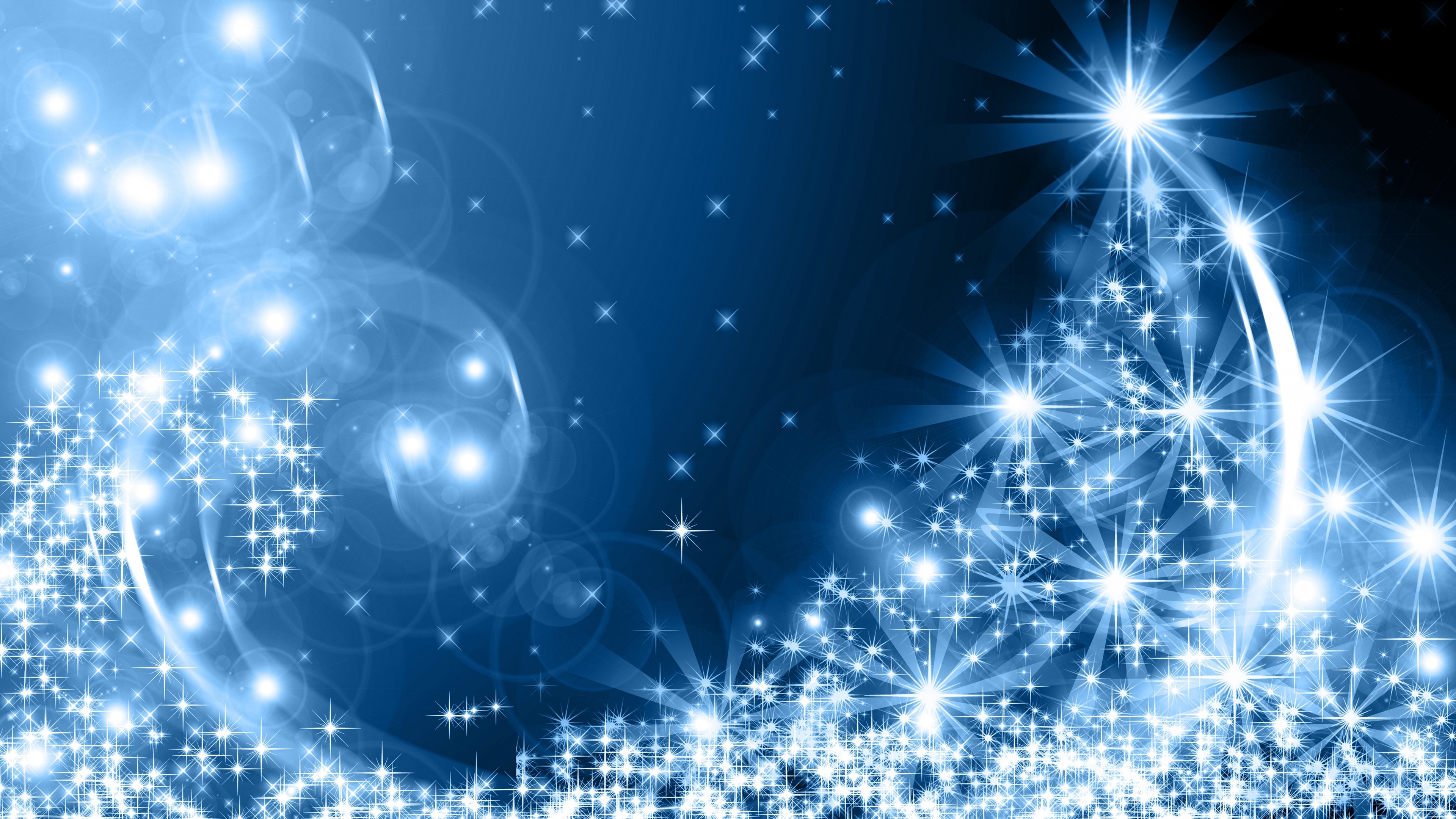 4K Blue Sparkles and Lights HD Wallpaper