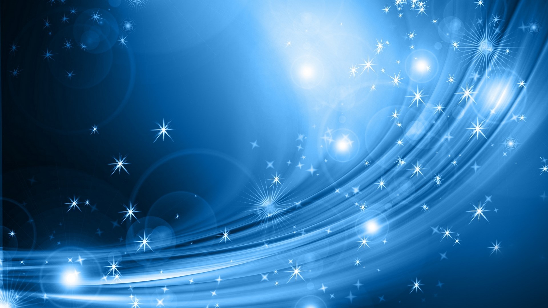 Blue abstract background with sparkling stars HD Wallpaper