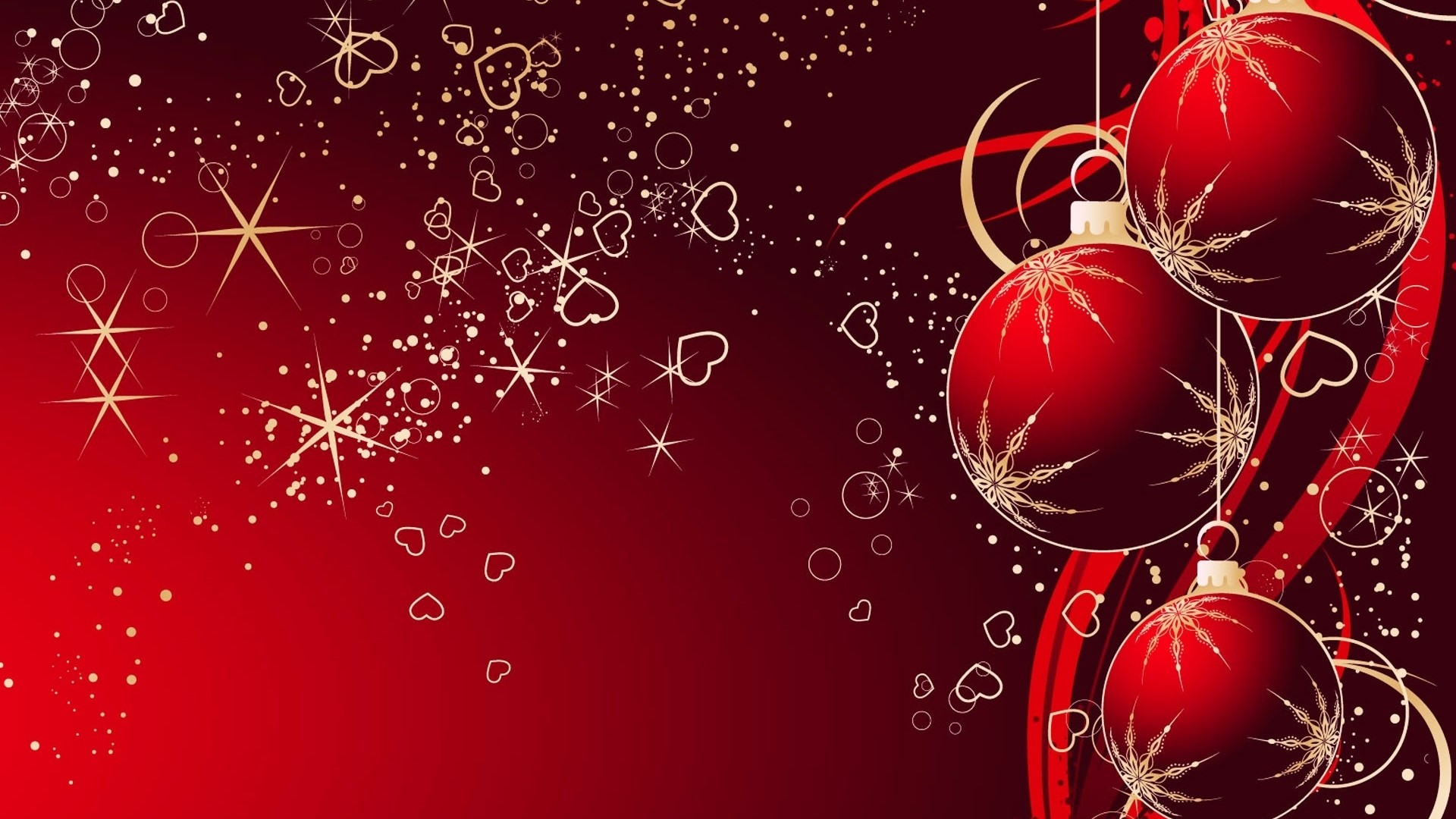 Christmas Ornaments with Festive Background HD Wallpaper