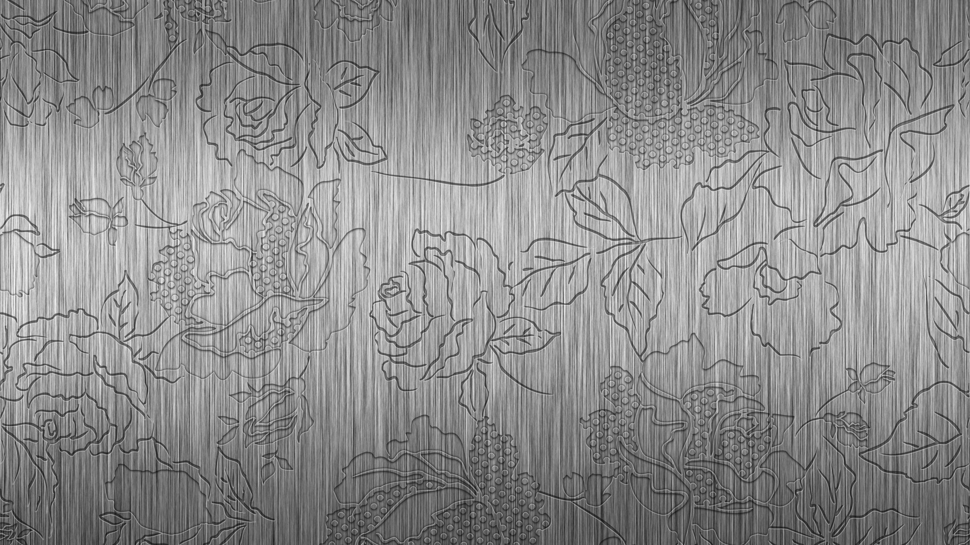 Brushed metal with floral engraving HD Wallpaper