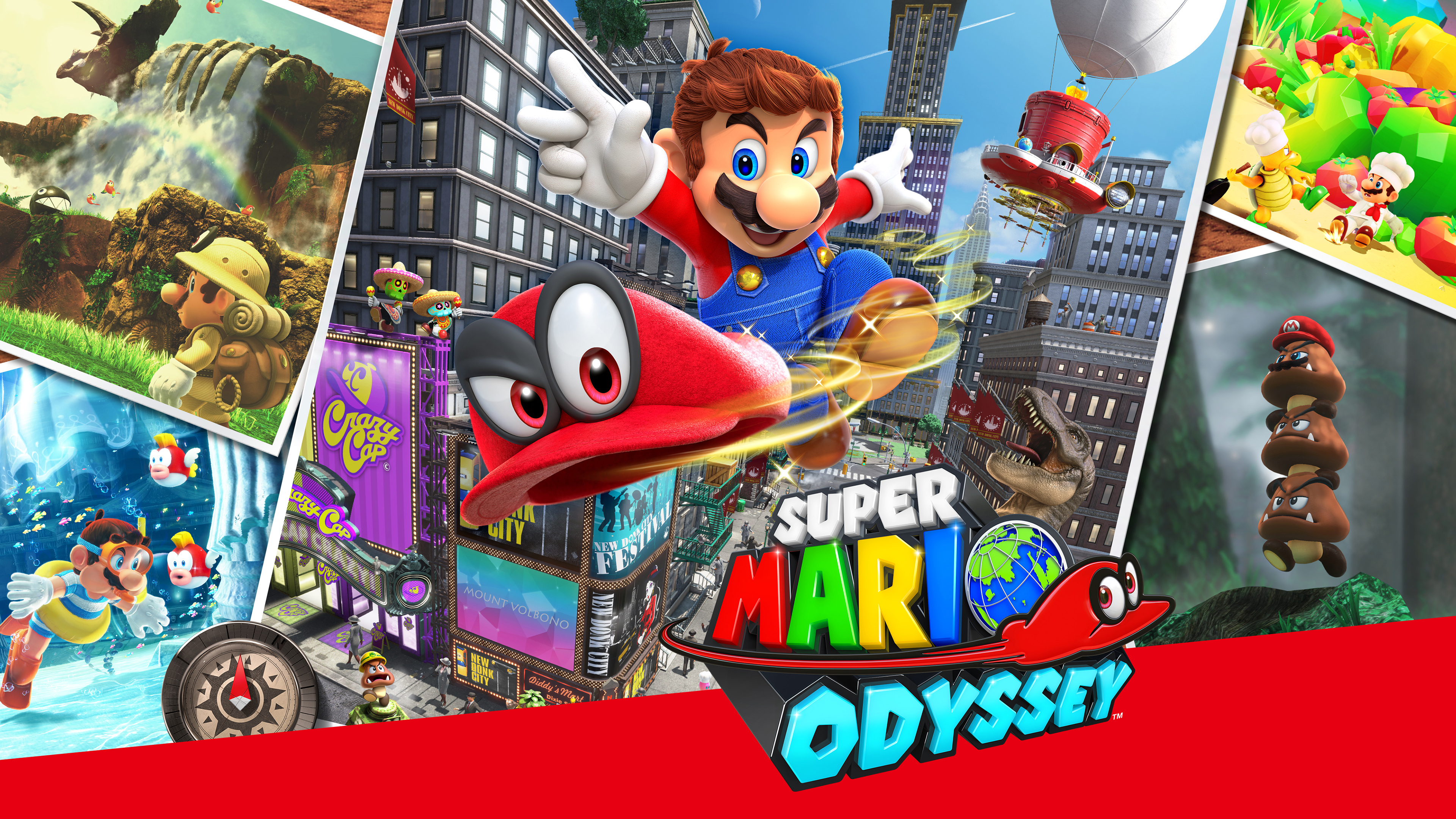 4K, Cappy, Super Mario Odyssey, Mario HD Wallpaper