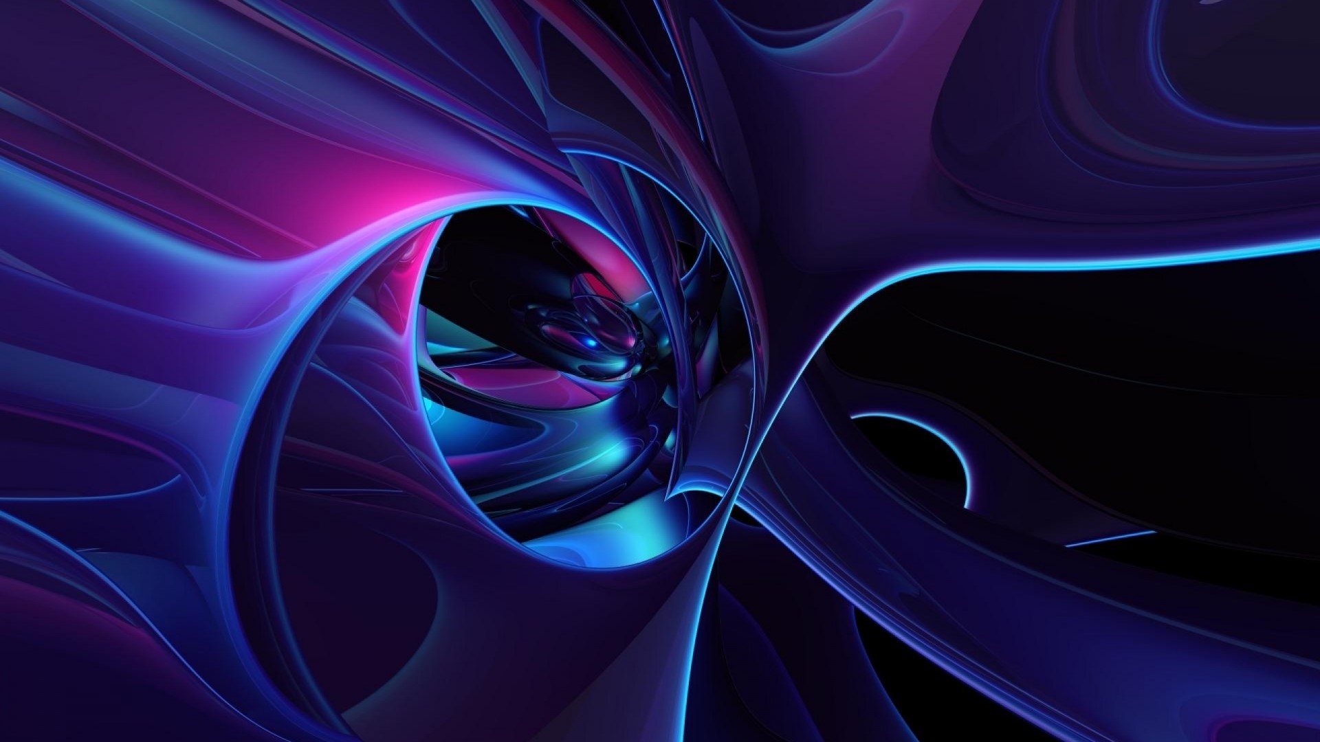 Abstract purple and blue swirling forms HD Wallpaper