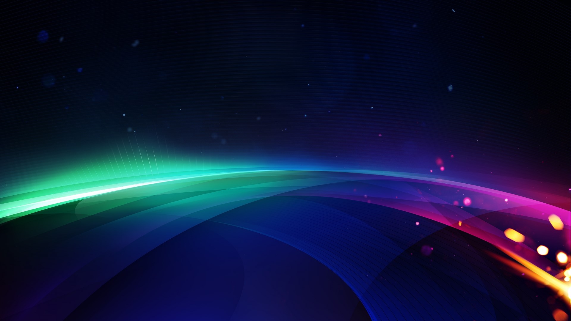 Abstract Blue and Green Light Waves HD Wallpaper