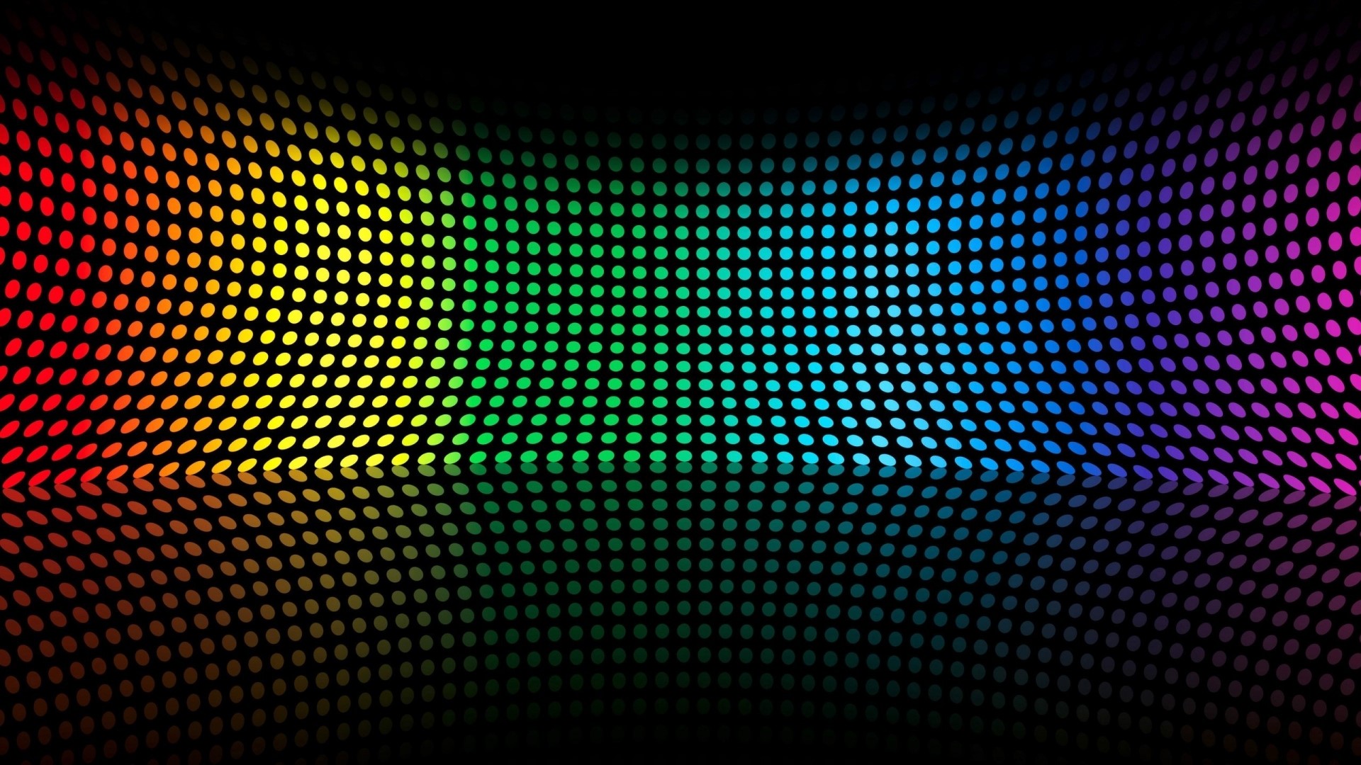 Abstract rainbow dots on black background HD Wallpaper