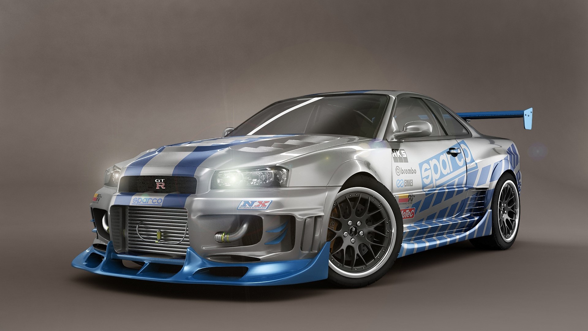 Nissan Skyline R34 with Sparco livery HD Wallpaper