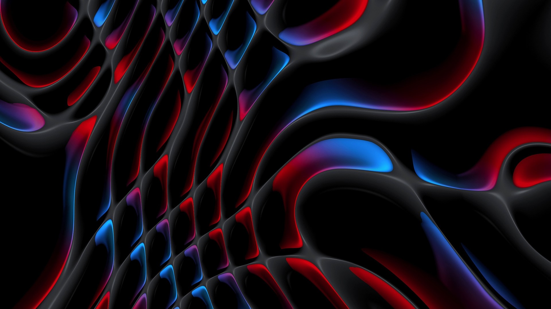 Abstract Black Surface with Red and Blue Light HD Wallpaper
