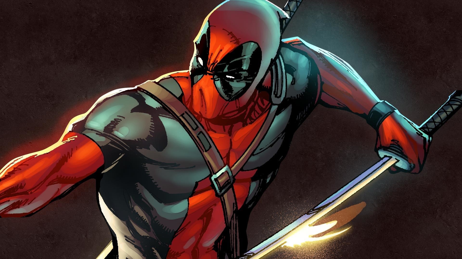 Deadpool with swords HD Wallpaper