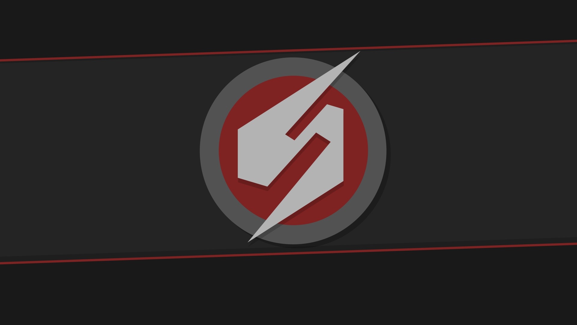 Minimalist Logo with Red and Gray Accents HD Wallpaper