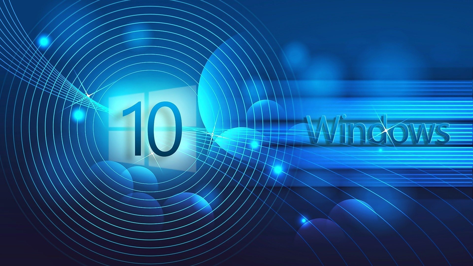 Windows 10 Logo with Abstract Blue Background HD Wallpaper