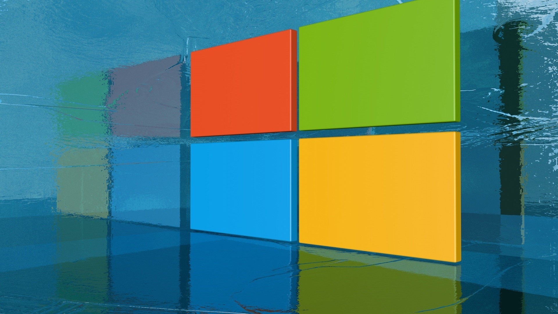 Windows logo on a blue textured background HD Wallpaper