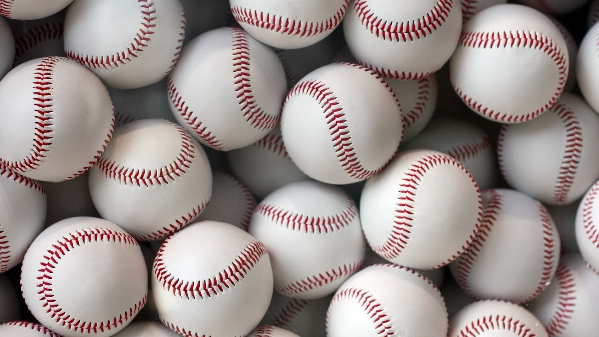Many White Baseballs with Red Stitching HD Wallpaper