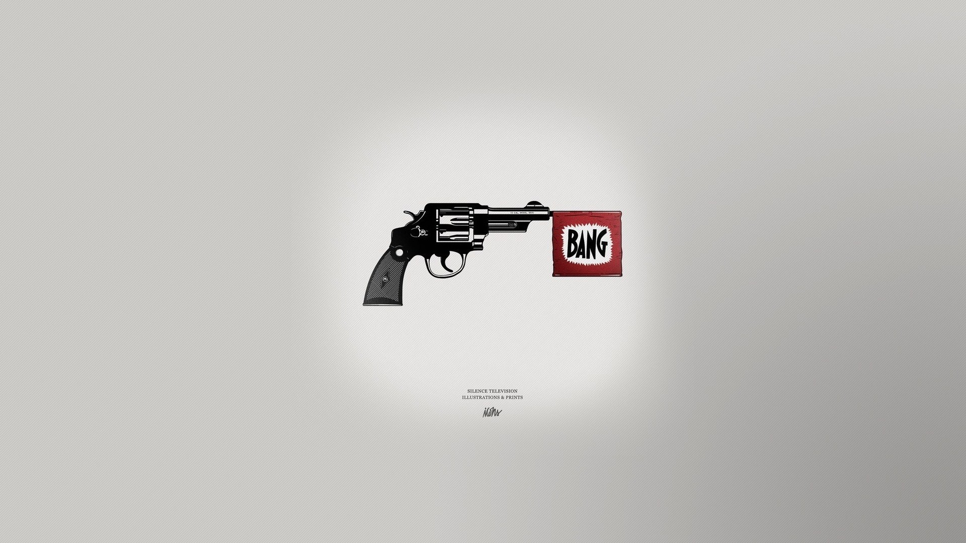 Revolver with a "Bang" flag HD Wallpaper
