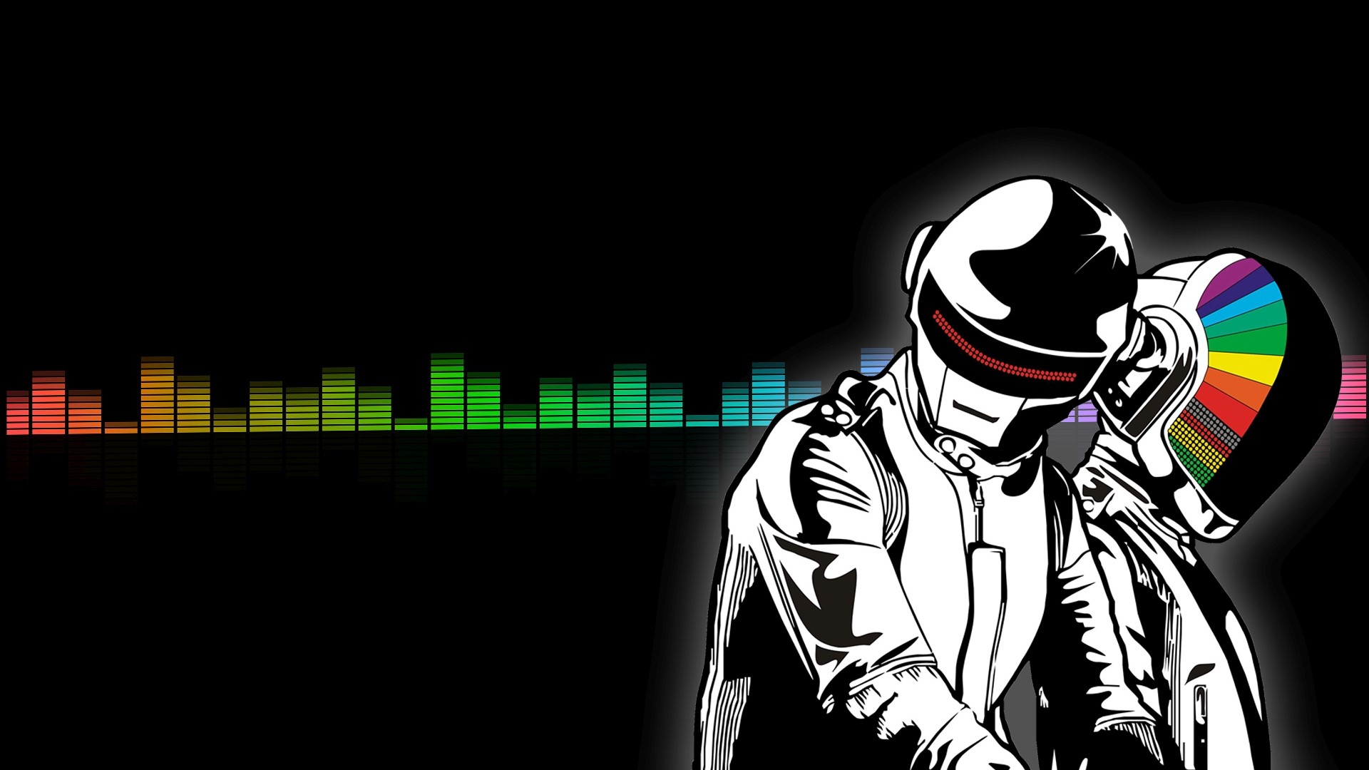 Daft Punk DJ Art with Equalizer HD Wallpaper