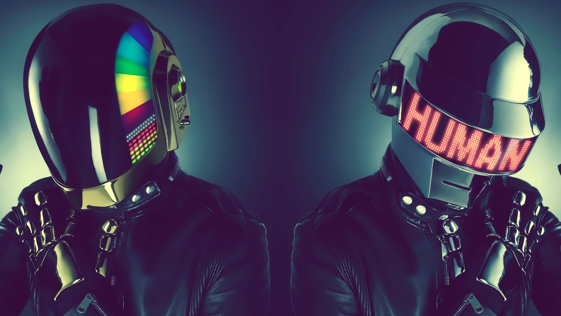 Daft Punk duo wearing helmets HD Wallpaper