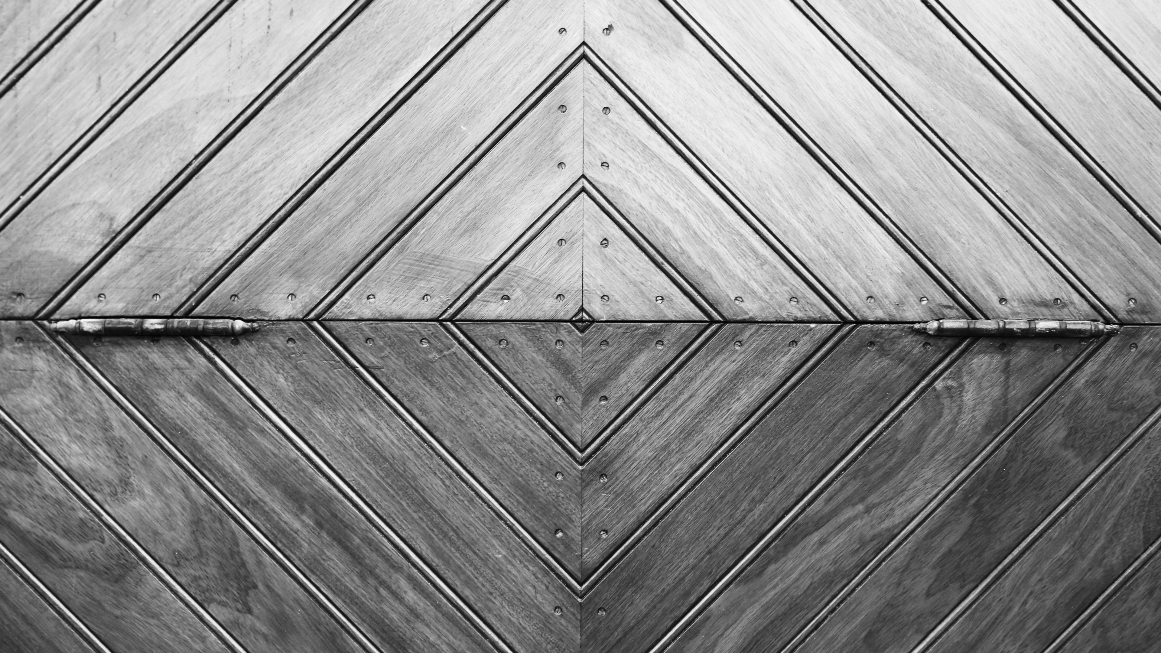 Black and White Wood Door with Hinges HD Wallpaper