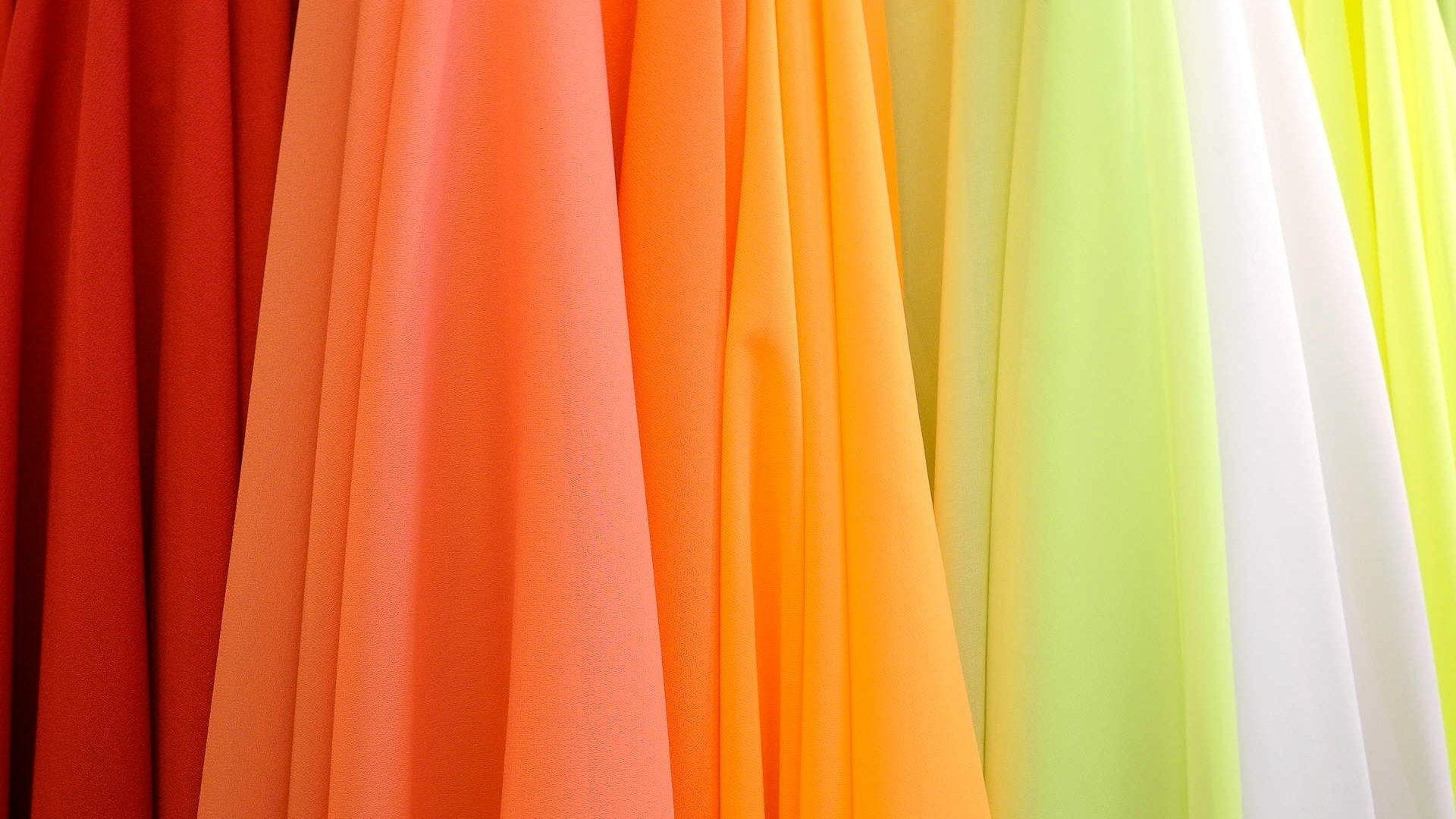 Colorful draped fabrics in gradient colors HD Wallpaper