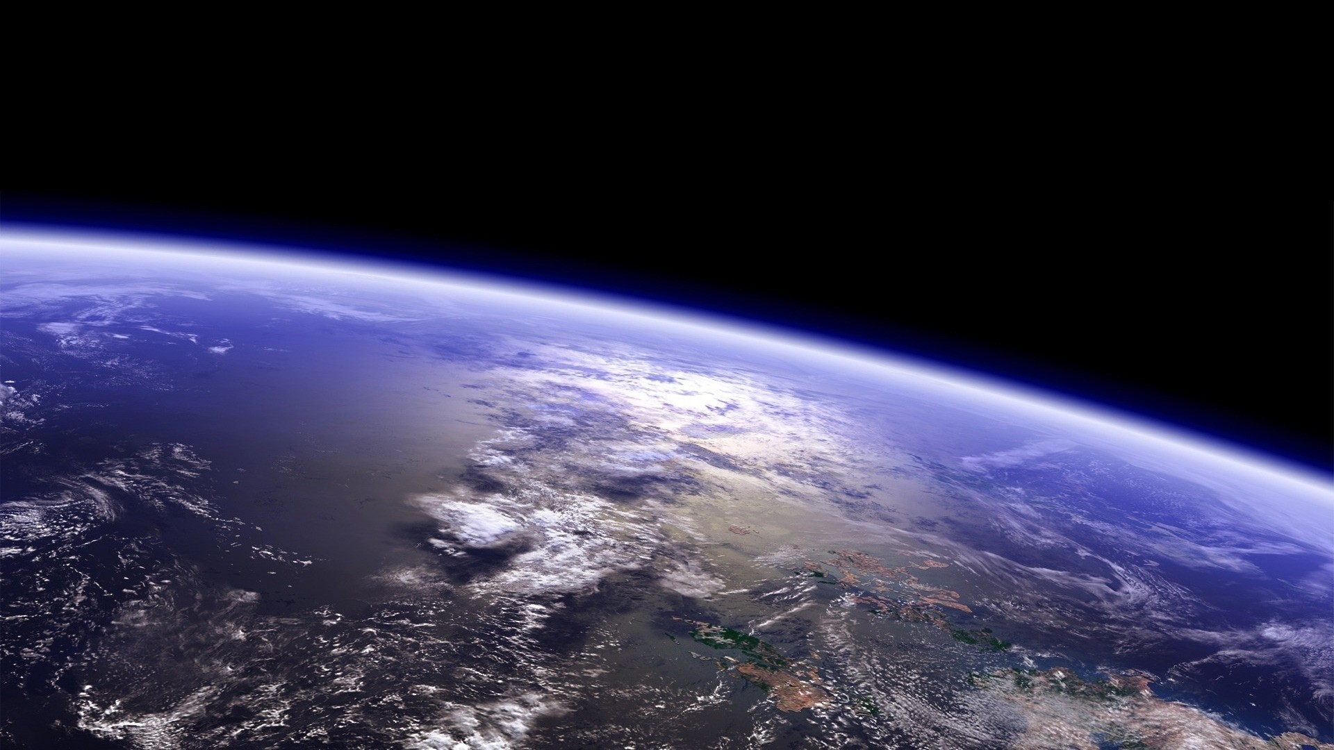 Earth from space with atmosphere HD Wallpaper