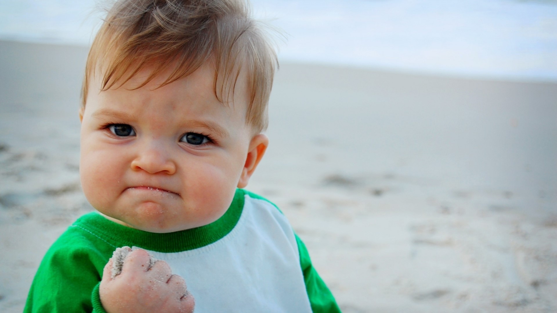 Success Kid on Beach HD Wallpaper