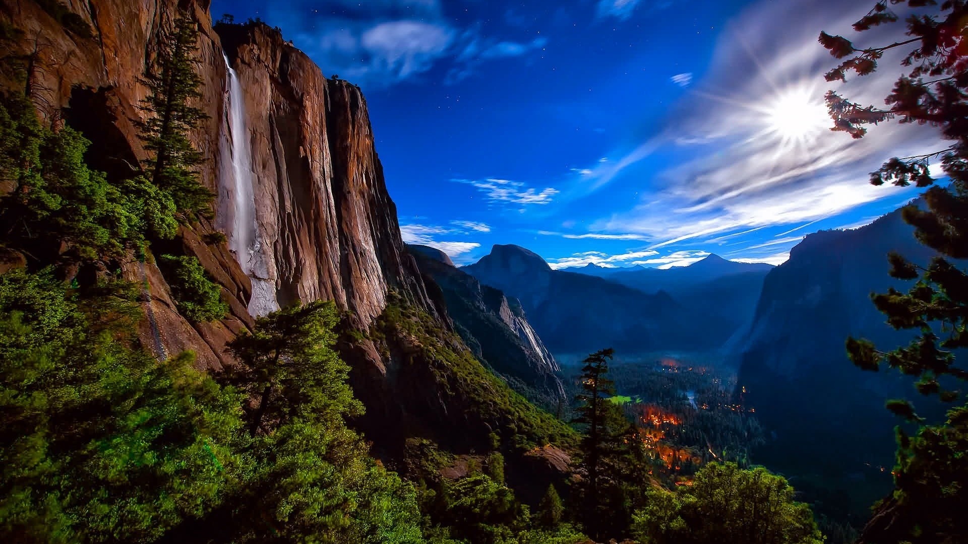 Yosemite National Park Waterfall Landscape HD Wallpaper