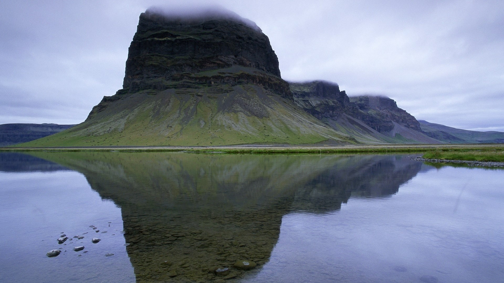 Mountain Reflection in Clear Water HD Wallpaper