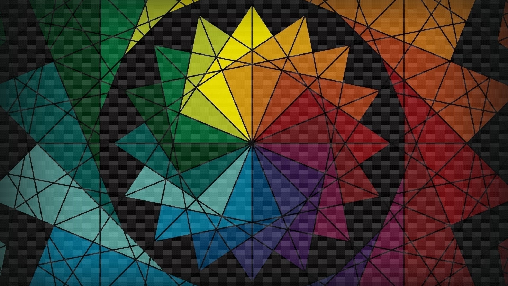 Geometric Color Wheel Pattern HD Wallpaper